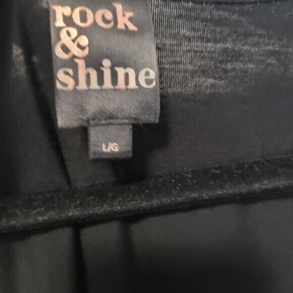 Black Rock & Shine Festive Sequin Mesh Sheer Sleeveless Top Blouse Tank Large - Picture 4 of 6